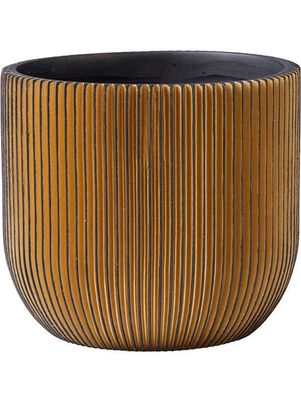 Capi Nature Groove - Planter Ball Black Gold