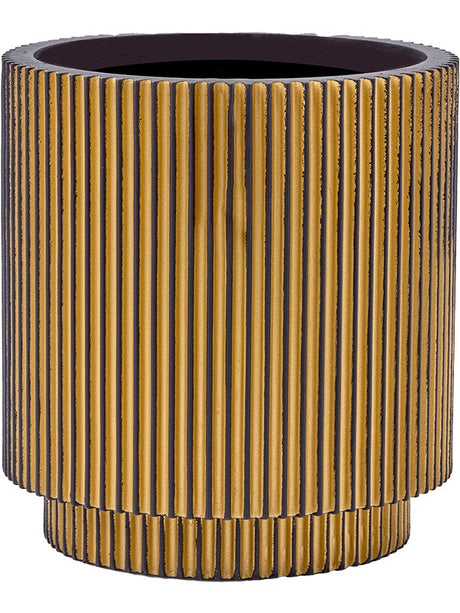 Capi Nature Groove - Vase Cylinder Black Gold