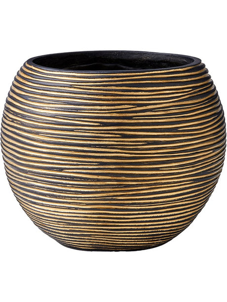 Capi Nature Rib - Vase Ball Black Gold