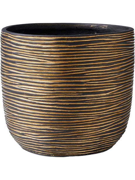 Capi Nature Rib - Planter Ball Black Gold