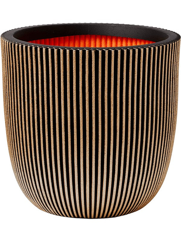 Capi Nature Groove Nl - Planter Ball Black Gold