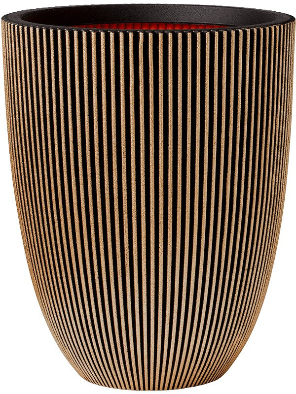 Capi Nature Groove Nl - Vase Elegant Low Black Gold