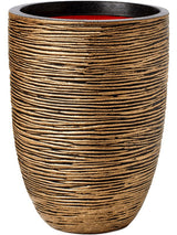 Capi Nature Rib Nl - Vase Elegant Low Black Gold