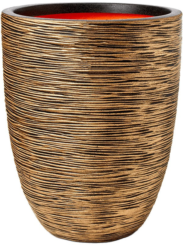 Capi Nature Rib Nl - Vase Elegant Low Black Gold