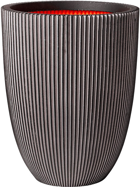 Capi Nature Groove Nl - Vase Elegant Low Anthracite