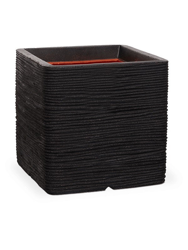 Capi Nature Rib Nl - Planter Square Black