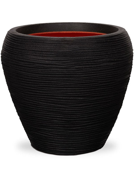 Capi Nature Rib Nl - Vase Taper Round Black