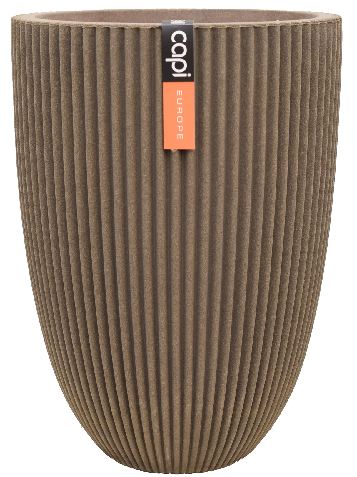 Capi Nature Groove Nl - Vase Elegant Low Warm Taupe