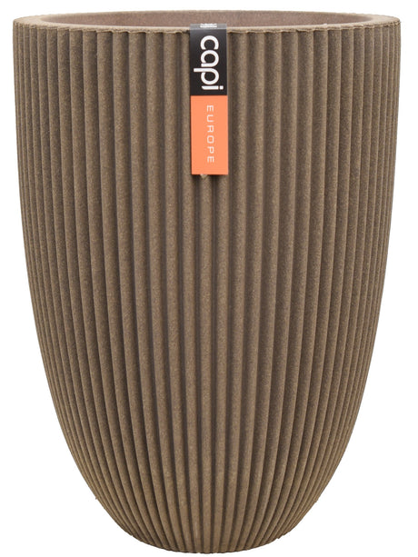 Capi Nature Groove Nl - Vase Elegant Low Warm Taupe