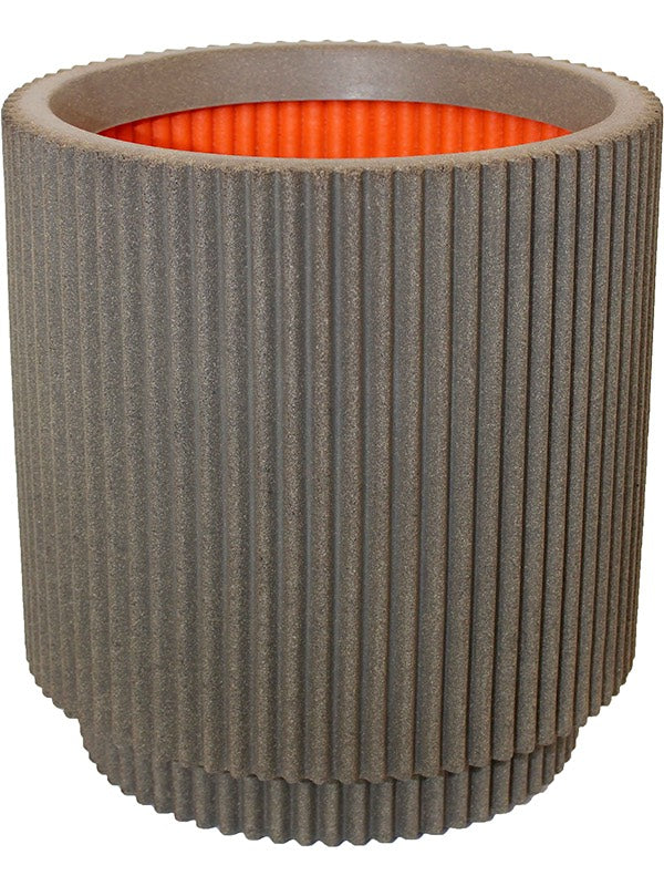 Capi Nature Groove Nl - Vase Cylinder Warm Taupe