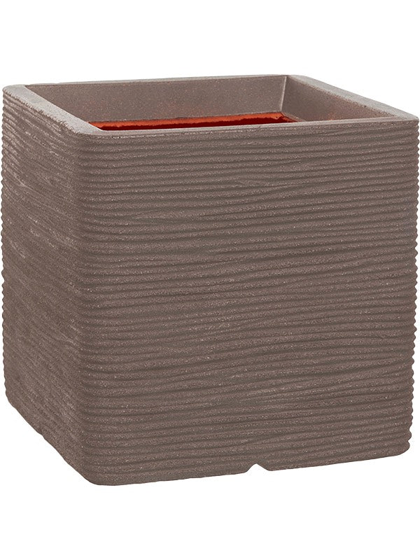 Capi Nature Rib Nl - Planter Square Warm Taupe