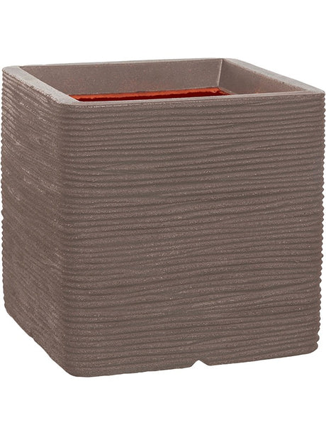 Capi Nature Rib Nl - Planter Square Warm Taupe