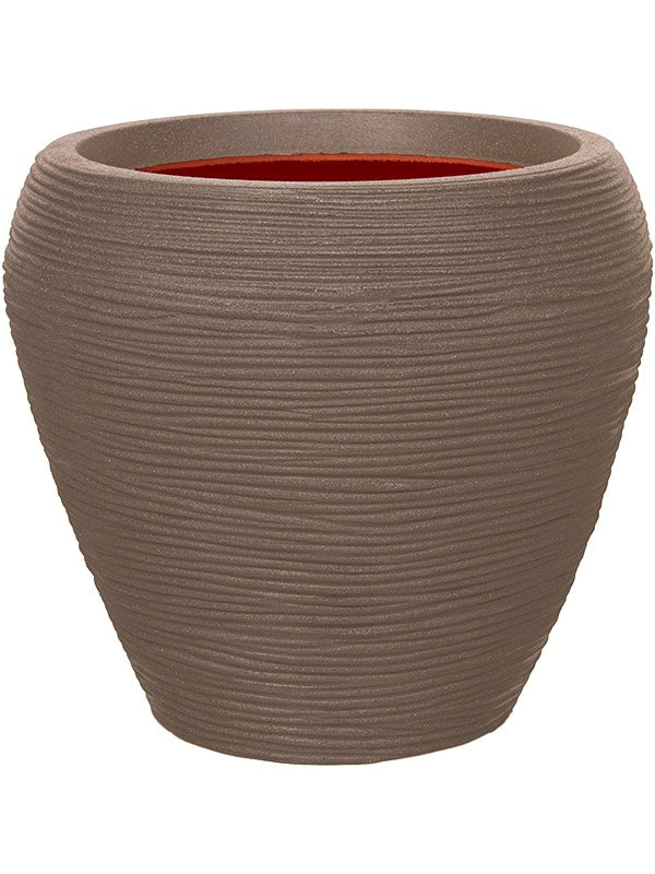 Capi Nature Rib Nl - Vase Taper Round Warm Taupe