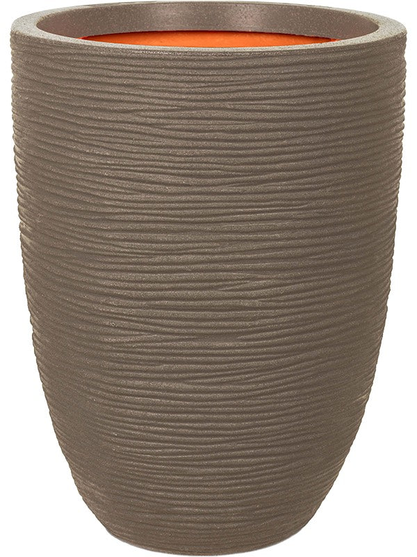 Capi Nature Rib Nl - Vase Elegant Low Warm Taupe