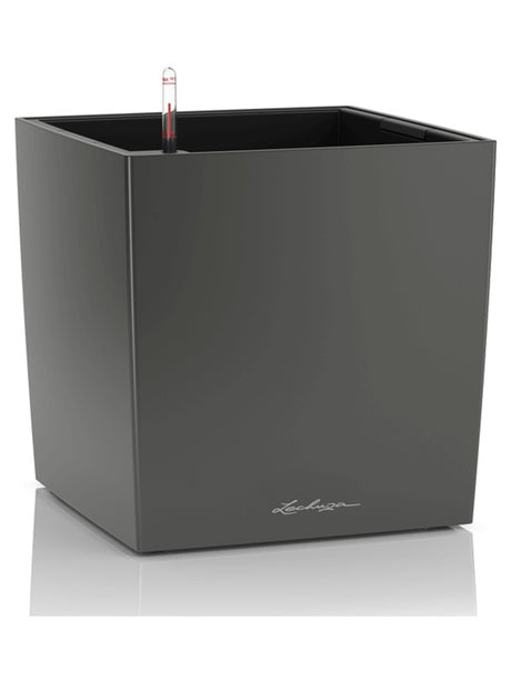 Lechuza Premium Cube 30 - All Inclusive Set Anthracite Metallic