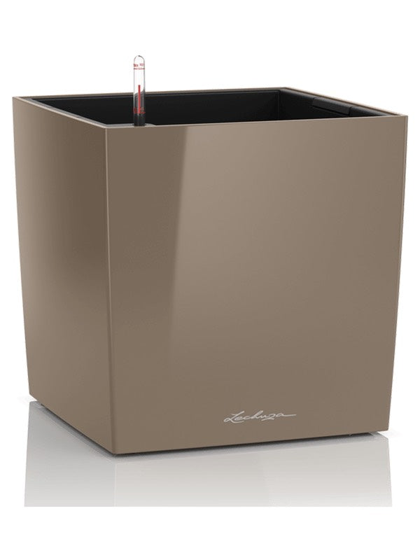 Lechuza Premium Cube 30 - All Inclusive Set Taupe High Gloss