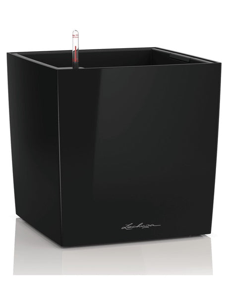 Lechuza Premium Cube 30 - All Inclusive Set Black High Gloss