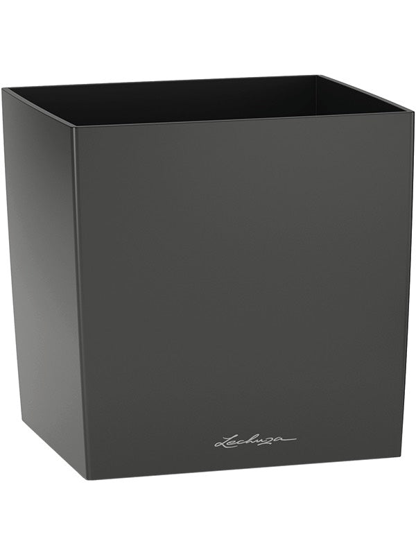 Lechuza Cube Premium - Single Planter Anthracite Metallic