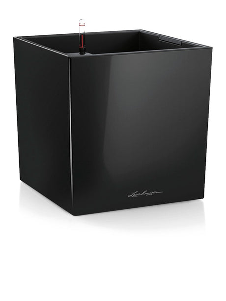 Lechuza Premium Cube 40 - All Inclusive Set Black High Gloss