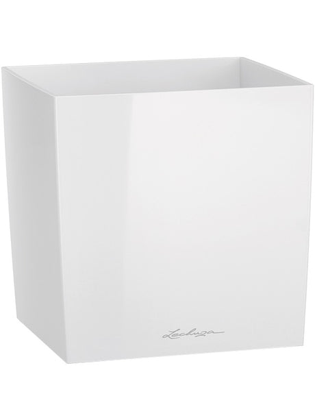 Lechuza Cube Premium - Single Planter White High Gloss