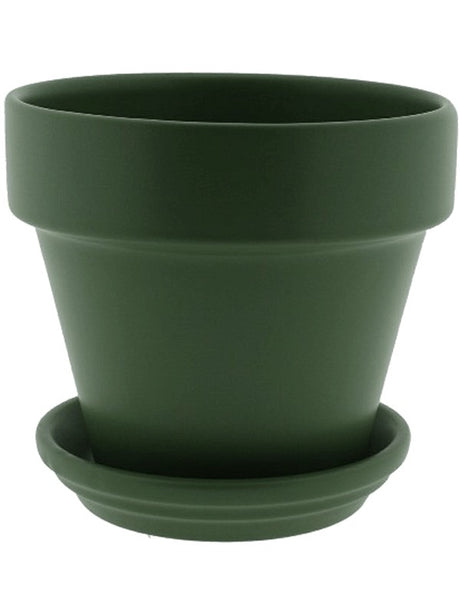 Urbann - Pot & Saucer Matt Olive