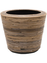 Drypot Rattan Stripe - Round Grey