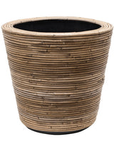 Drypot Rattan Stripe - Round Grey