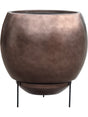 Baq Metallic Silver Leaf - Globe Elevated Matt Coffee (With Liner + Foot)